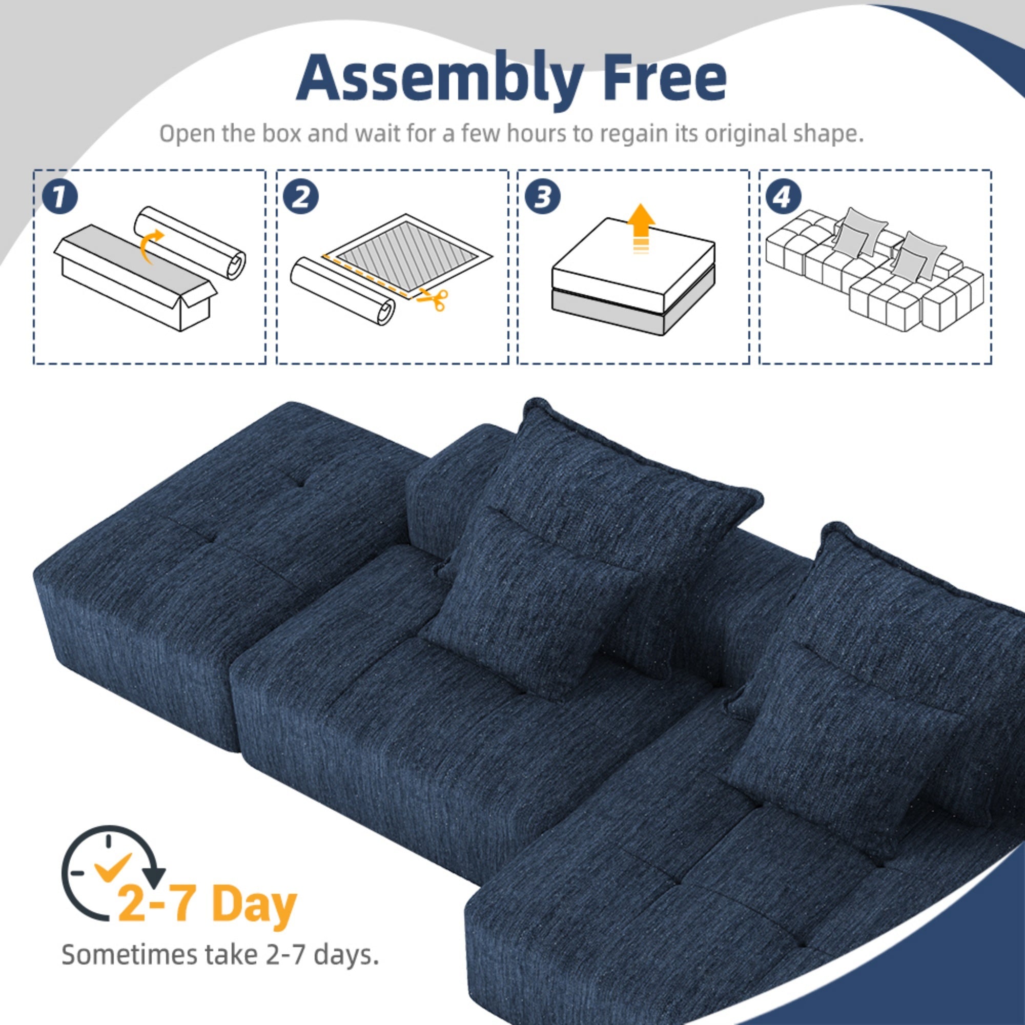 Modern Oversized Modular Sectional Sofa with Ottoman,seat,chaise lounge and armrest,Sparkling Chenille Fabric Soft Cushion Sofa with 4 Pillows,4 PCS DIY Combination Tufted Sofa,No Assembly Required