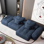 Modern Oversized Modular Sectional Sofa with Ottoman,seat,chaise lounge and armrest,Sparkling Chenille Fabric Soft Cushion Sofa with 4 Pillows,4 PCS DIY Combination Tufted Sofa,No Assembly Required