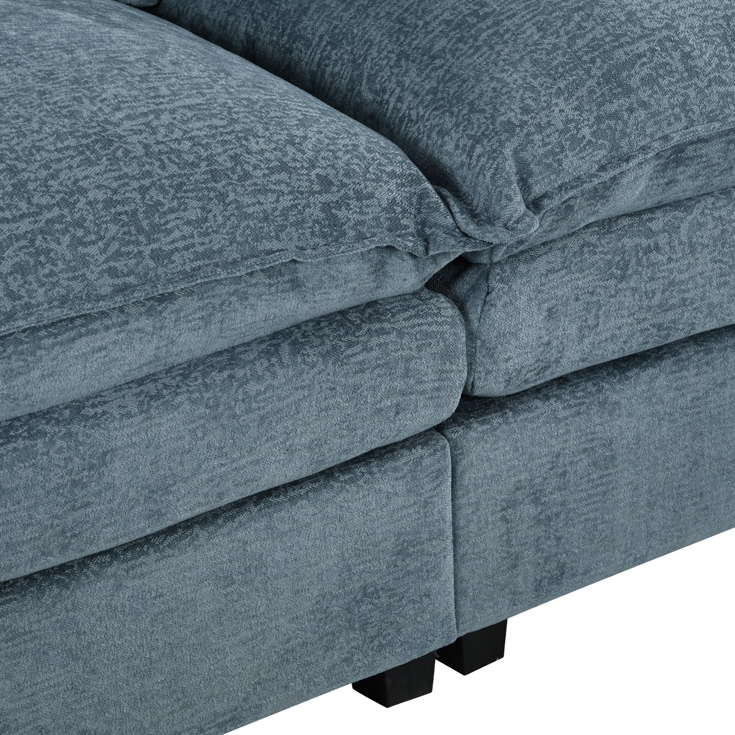 U_STYLE U-Shaped Chenille Sectional Sofa with Adjustable Armrest Pillows - Perfect for Living Rooms, Offices, and Spacious Spaces