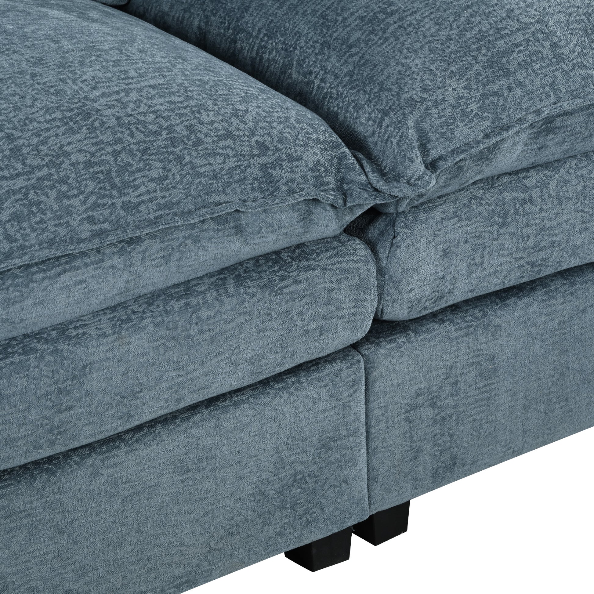 U_STYLE U-Shaped Chenille Sectional Sofa with Adjustable Armrest Pillows - Perfect for Living Rooms, Offices, and Spacious Spaces