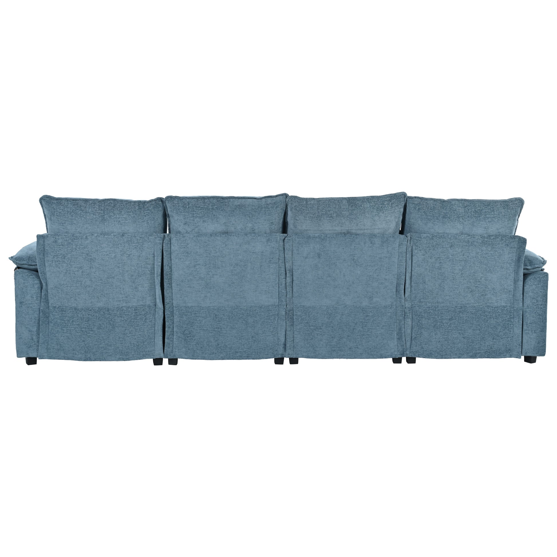 U_STYLE U-Shaped Chenille Sectional Sofa with Adjustable Armrest Pillows - Perfect for Living Rooms, Offices, and Spacious Spaces