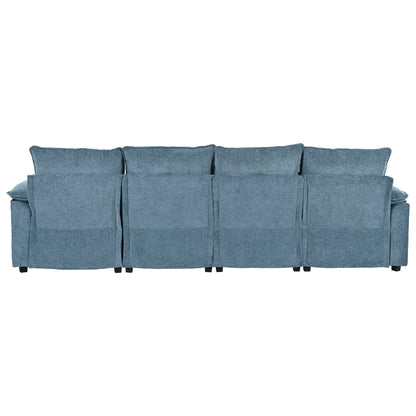 U_STYLE U-Shaped Chenille Sectional Sofa with Adjustable Armrest Pillows - Perfect for Living Rooms, Offices, and Spacious Spaces