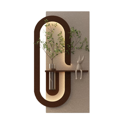 BotaniBeam Adjustable 3-Color LED Sandstone Wall Decor with Simulated Plants - 3D Art Sculpture, Glass Vase & Remote Control Light