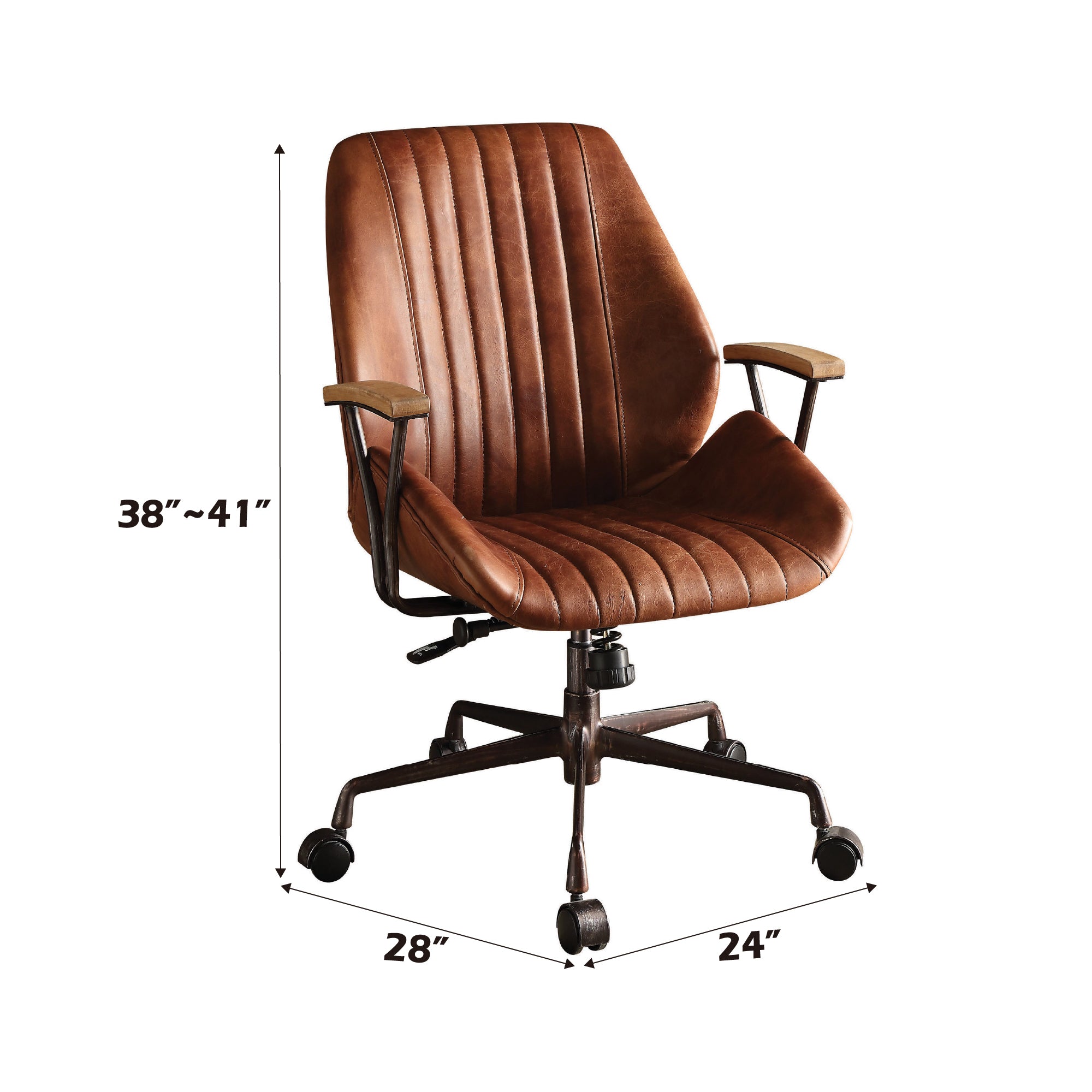 Brancaster Cocoa Aluminum Top Grain Leather Office Chair