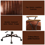 Brancaster Cocoa Aluminum Top Grain Leather Office Chair