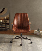 Brancaster Cocoa Aluminum Top Grain Leather Office Chair