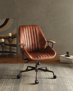 Brancaster Cocoa Aluminum Top Grain Leather Office Chair