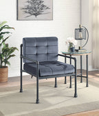 Brantley Gray Velvet & Sandy Gray Finish Accent Chair