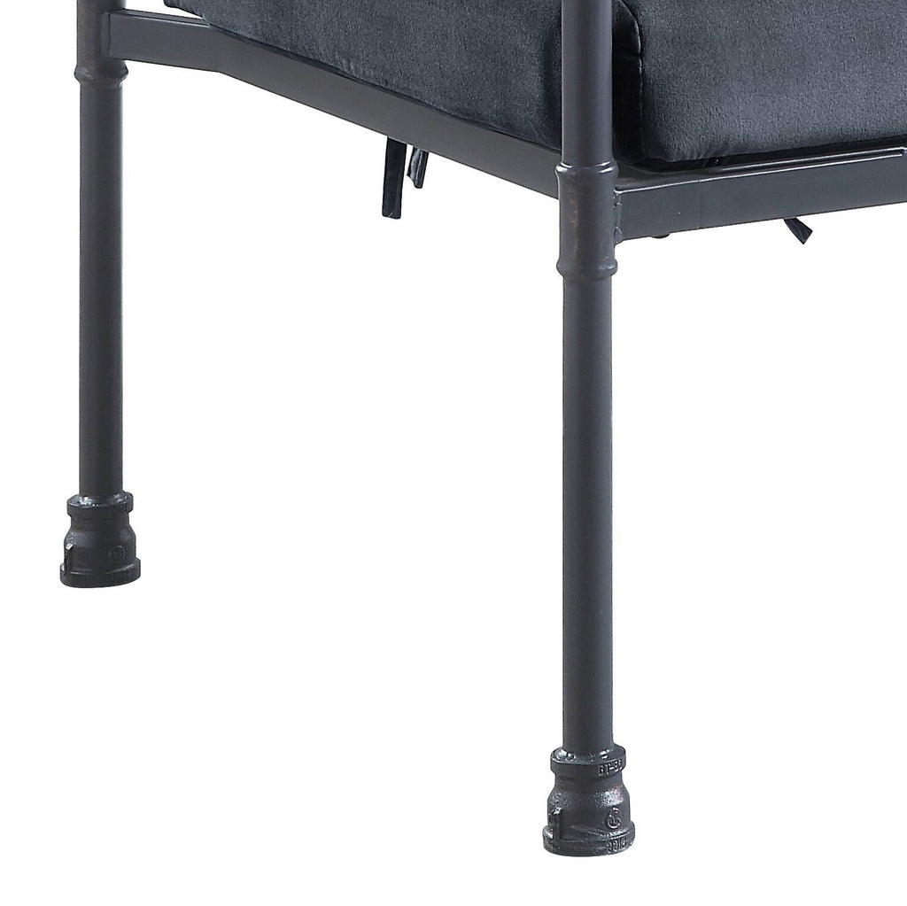 Brantley Gray Velvet & Sandy Gray Finish Accent Chair