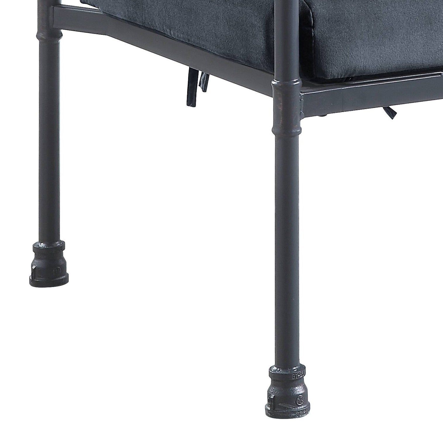 Brantley Gray Velvet & Sandy Gray Finish Accent Chair