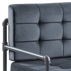 Brantley Gray Velvet & Sandy Gray Finish Accent Chair