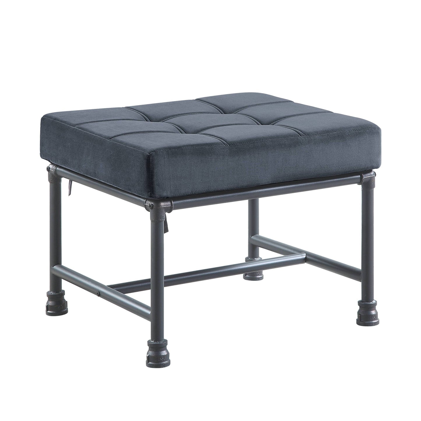 Brantley Gray Velvet & Sandy Gray Finish Ottoman