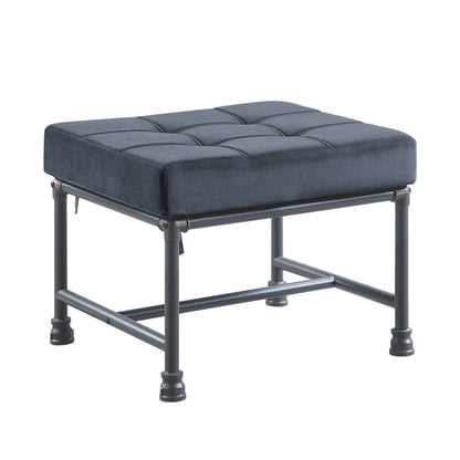 Brantley Gray Velvet & Sandy Gray Finish Ottoman