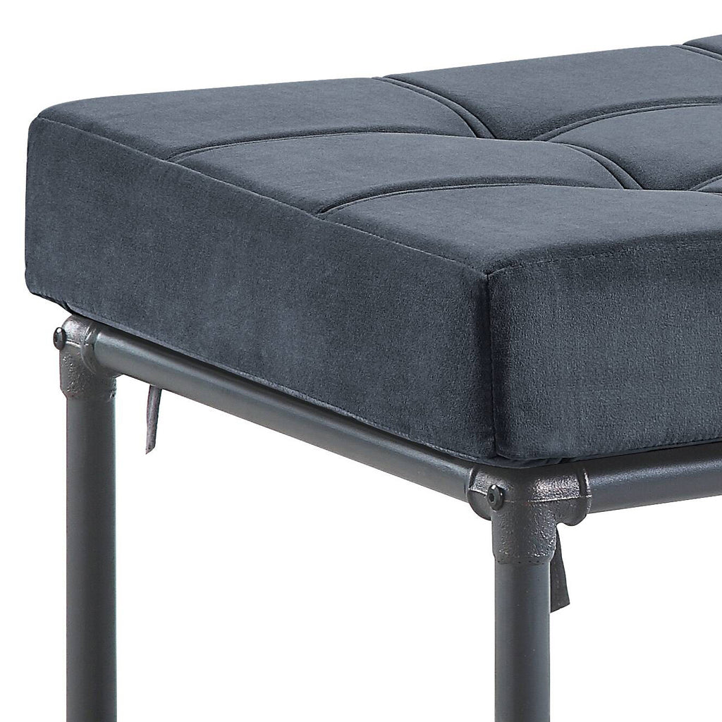 Brantley Gray Velvet & Sandy Gray Finish Ottoman