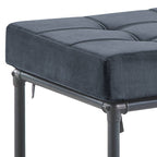 Brantley Gray Velvet & Sandy Gray Finish Ottoman