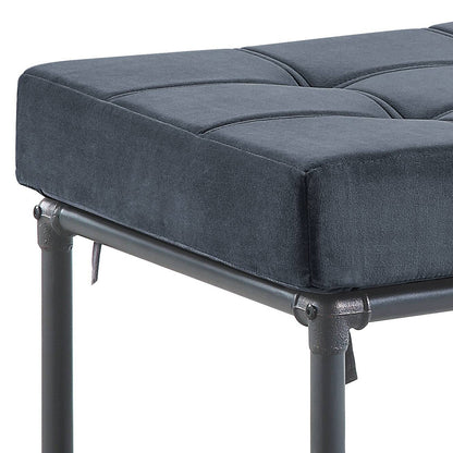 Brantley Gray Velvet & Sandy Gray Finish Ottoman