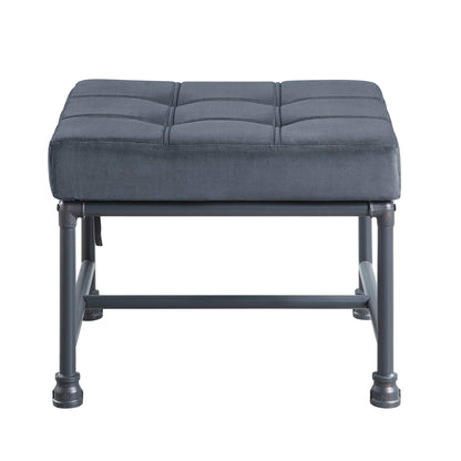 Brantley Gray Velvet & Sandy Gray Finish Ottoman