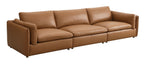 Brighton Brown Top Grain Leather 3 Pieces Modular Sectional