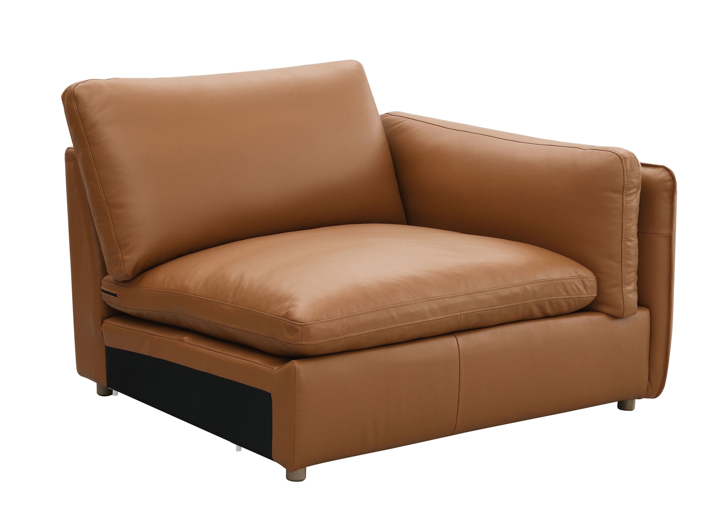 Brighton Brown Top Grain Leather 3 Pieces Modular Sectional