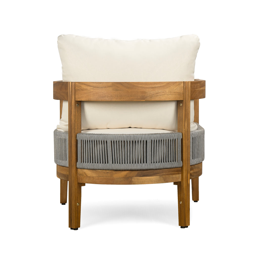 BROOKLYN 6-PIECES PATIO CONVERSATION SET, TEAK+BEIGE Patio Furniture Sets