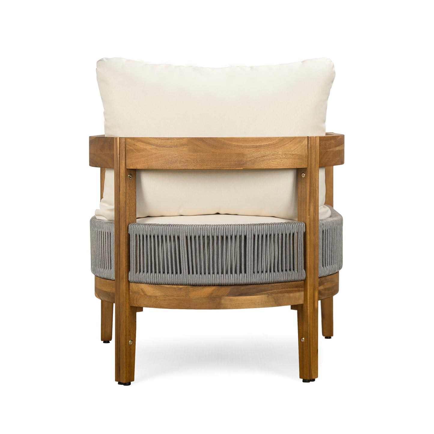 BROOKLYN 6-PIECES PATIO CONVERSATION SET, TEAK+BEIGE Patio Furniture Sets