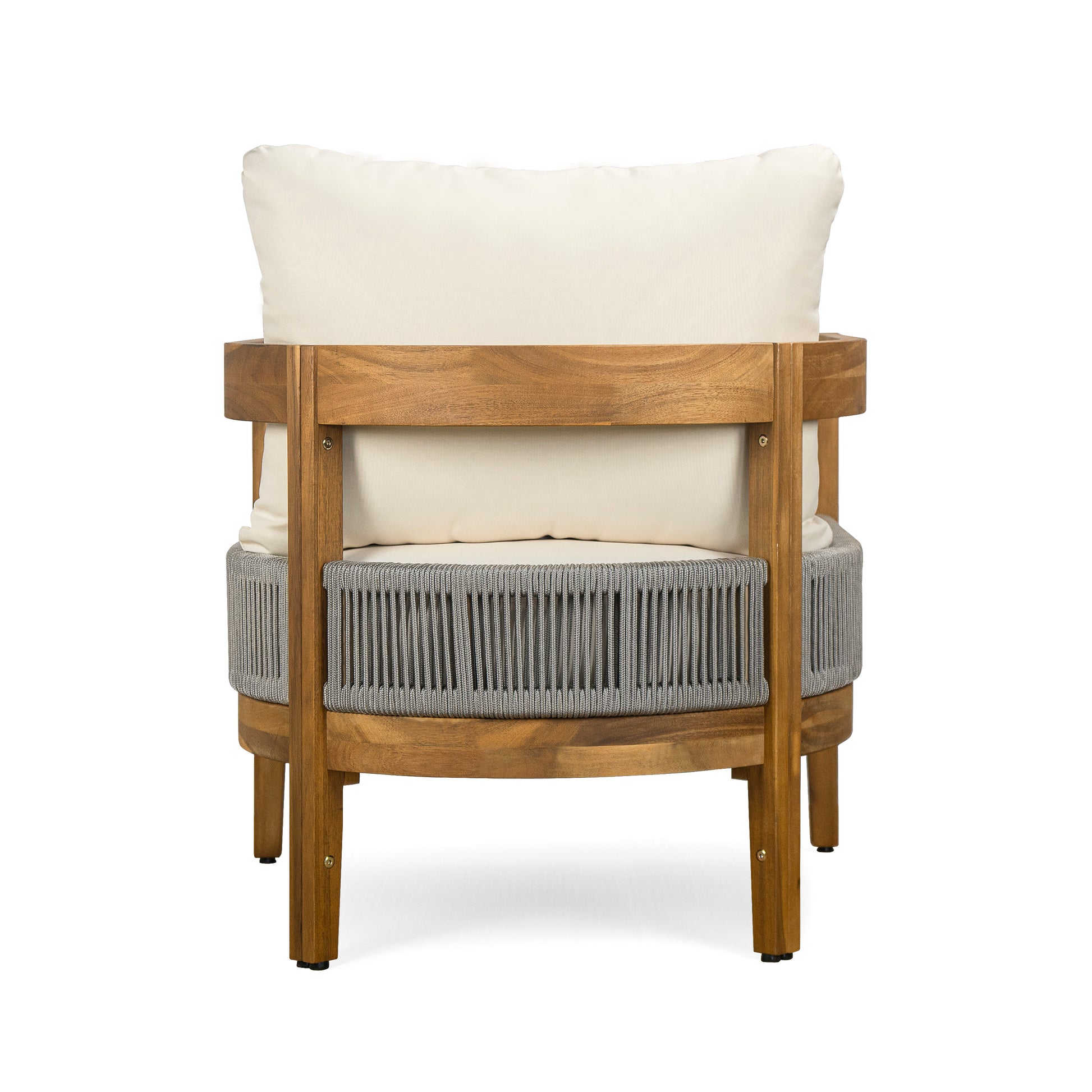 BROOKLYN 6-PIECES PATIO CONVERSATION SET, TEAK+BEIGE Patio Furniture Sets