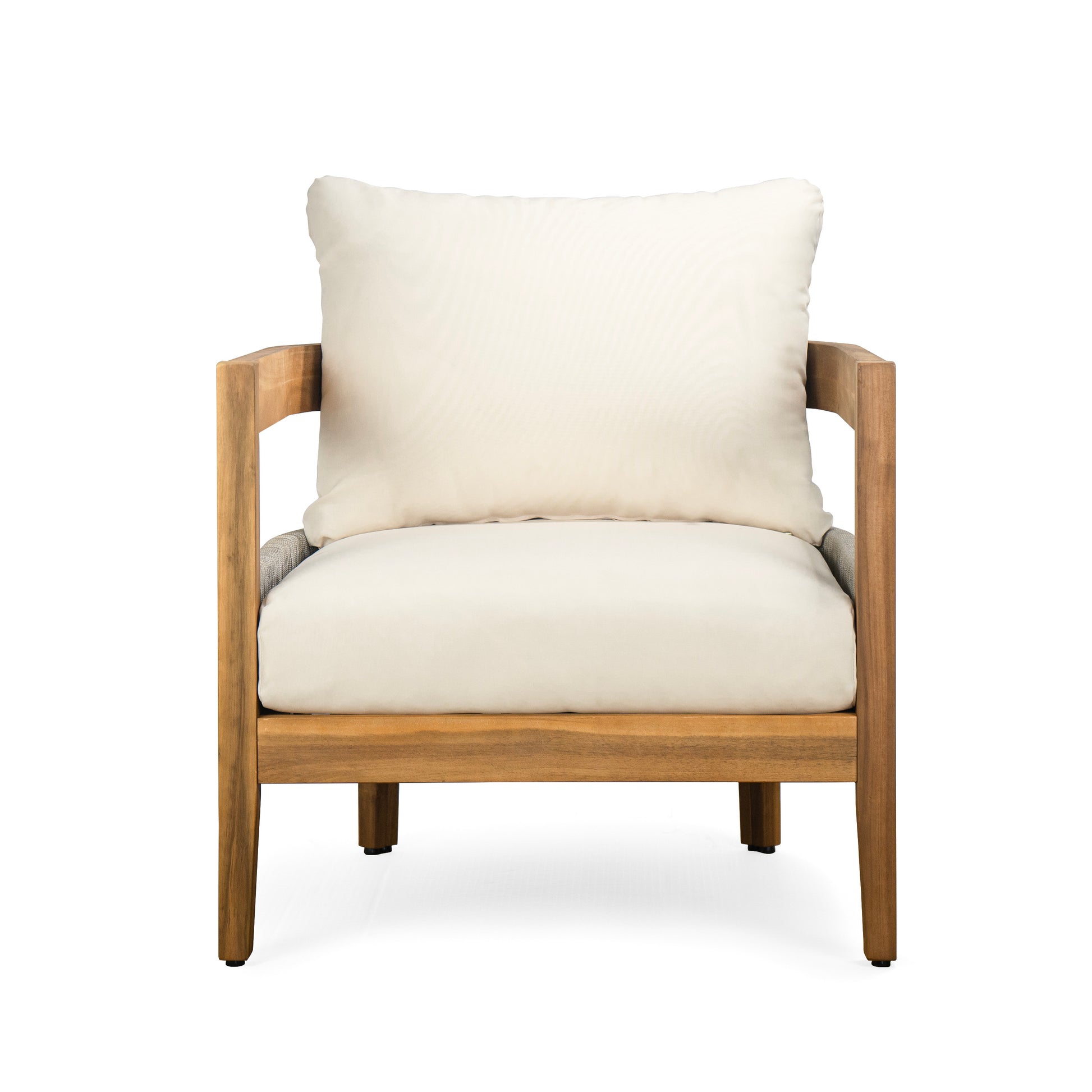 BROOKLYN 6-PIECES PATIO CONVERSATION SET, TEAK+BEIGE Patio Furniture Sets