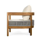 BROOKLYN 6-PIECES PATIO CONVERSATION SET, TEAK+BEIGE Patio Furniture Sets