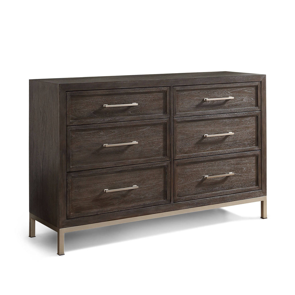 Broomfield Modern Wood 6-Drawer Dresser, Walnut Finish Dresser