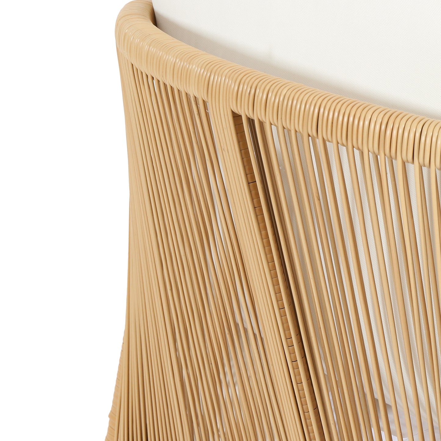 Set of 2, Acacia Wood and Wicker Outdoor Club Chair, Deep Seating with Soft Cushion, Porch Chairs for Garden, Backyard Porch Balcony, Brown & Beige