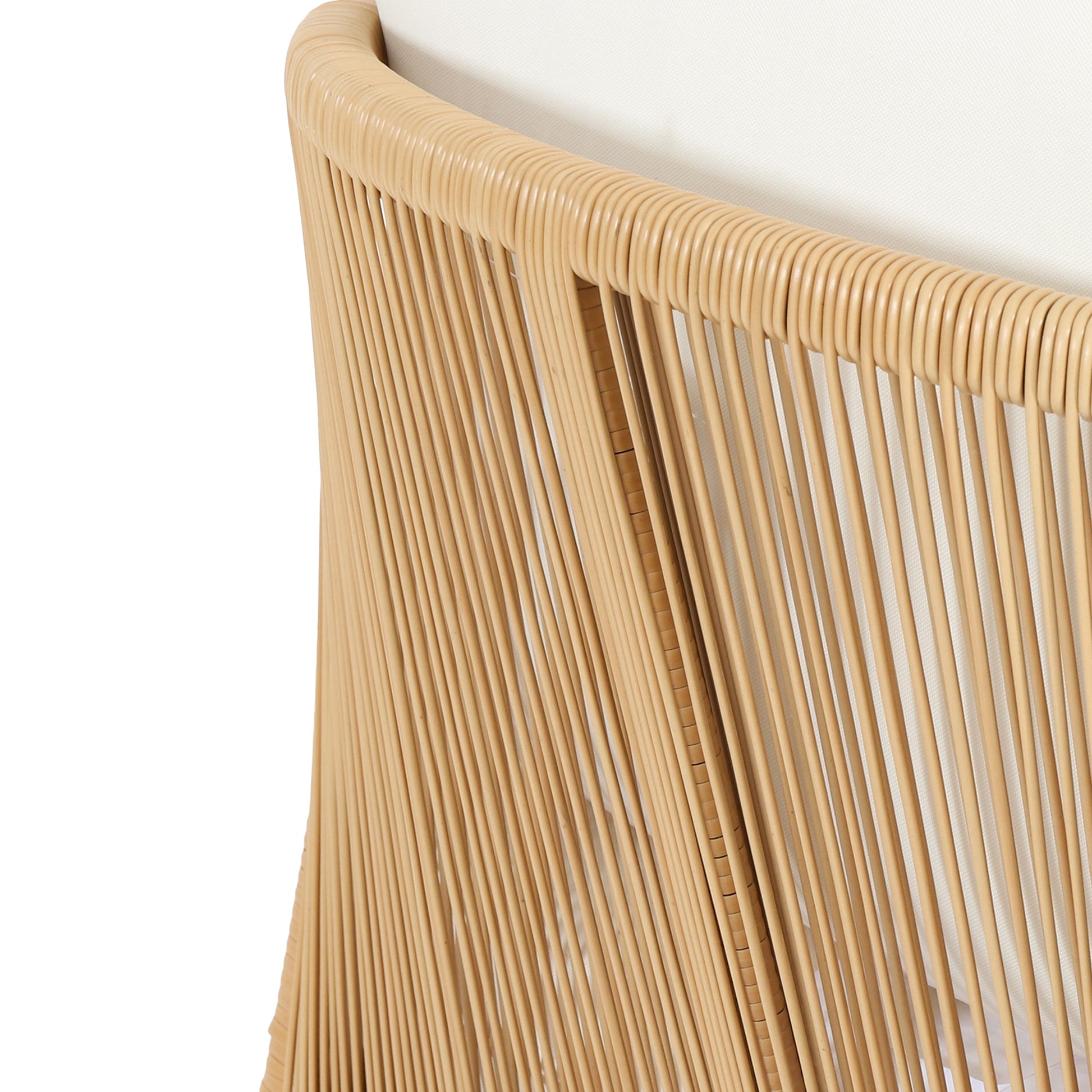 Set of 2, Acacia Wood and Wicker Outdoor Club Chair, Deep Seating with Soft Cushion, Porch Chairs for Garden, Backyard Porch Balcony, Brown & Beige