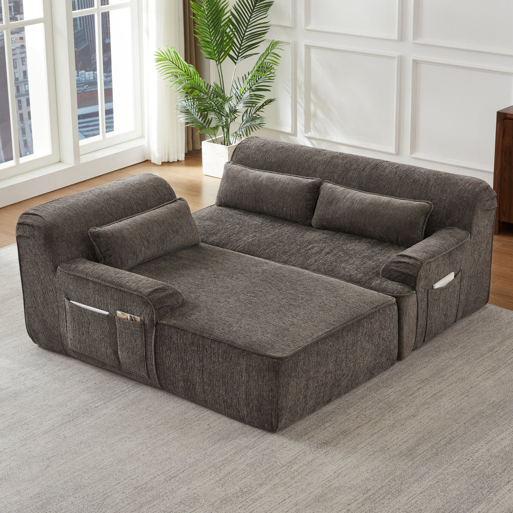 Chenille L-Shape Luxury Sectional Oversized Sofa,Mnimalist Design,Comfy Sleeper Couch for Living Room,Apartment&Reception Spaces,No Assembly Required Sectional Sofa