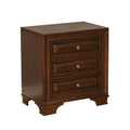3 Drawers Nightstand with USB and Power Outlet, Brown Cherry