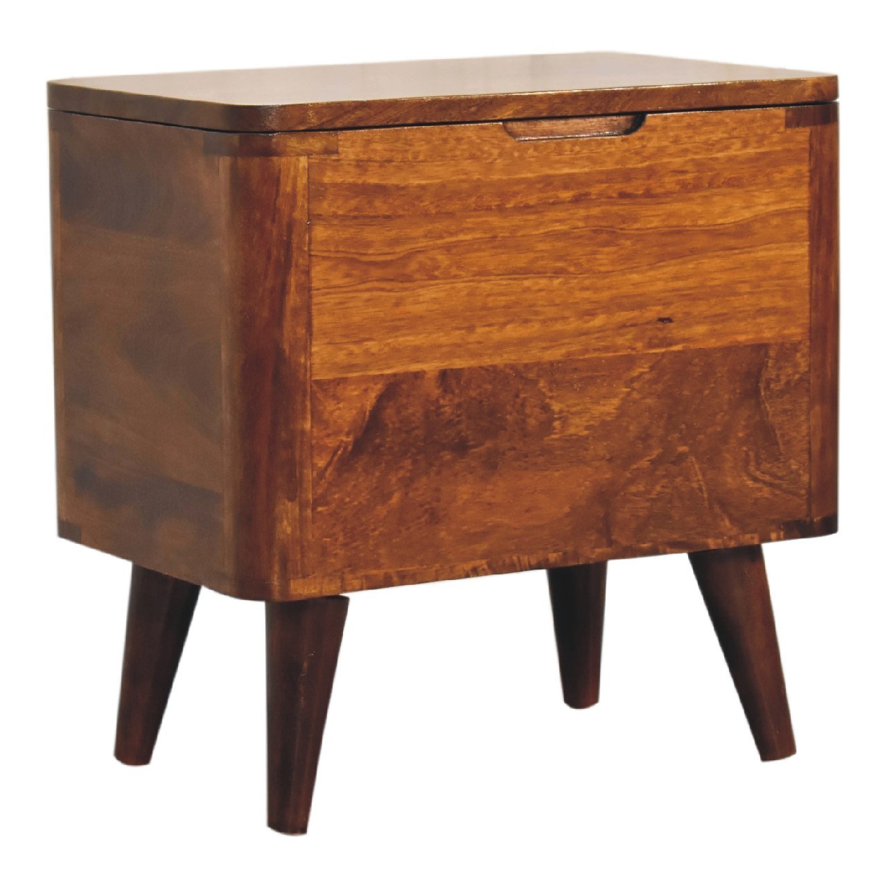 Artisan Furniture Solid Wood Chestnut Lid-up Storage Stool