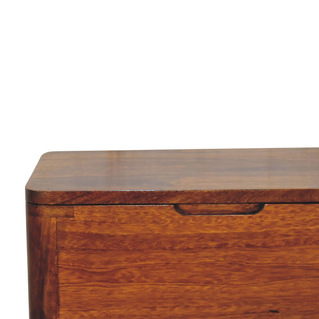 Artisan Furniture Solid Wood Chestnut Lid-up Storage Stool