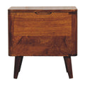 Artisan Furniture Solid Wood Chestnut Lid-up Storage Stool
