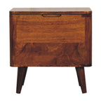 Artisan Furniture Solid Wood Chestnut Lid-up Storage Stool