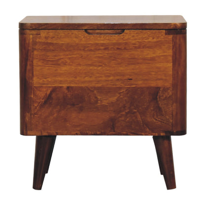 Artisan Furniture Solid Wood Chestnut Lid-up Storage Stool