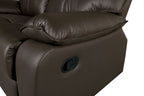 Manual Recliner Chair Arms Pillow Top Flange Trim Brown Finish High Density Foam Contemporary Style Accent Chair