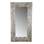 39x3.5x75" Full Length Rectangle Floor Mirror with Distressed Wood Frame - Groovy Boardz
