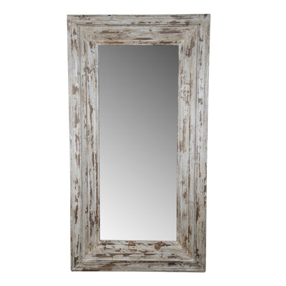 39x3.5x75" Full Length Rectangle Floor Mirror with Distressed Wood Frame - Groovy Boardz