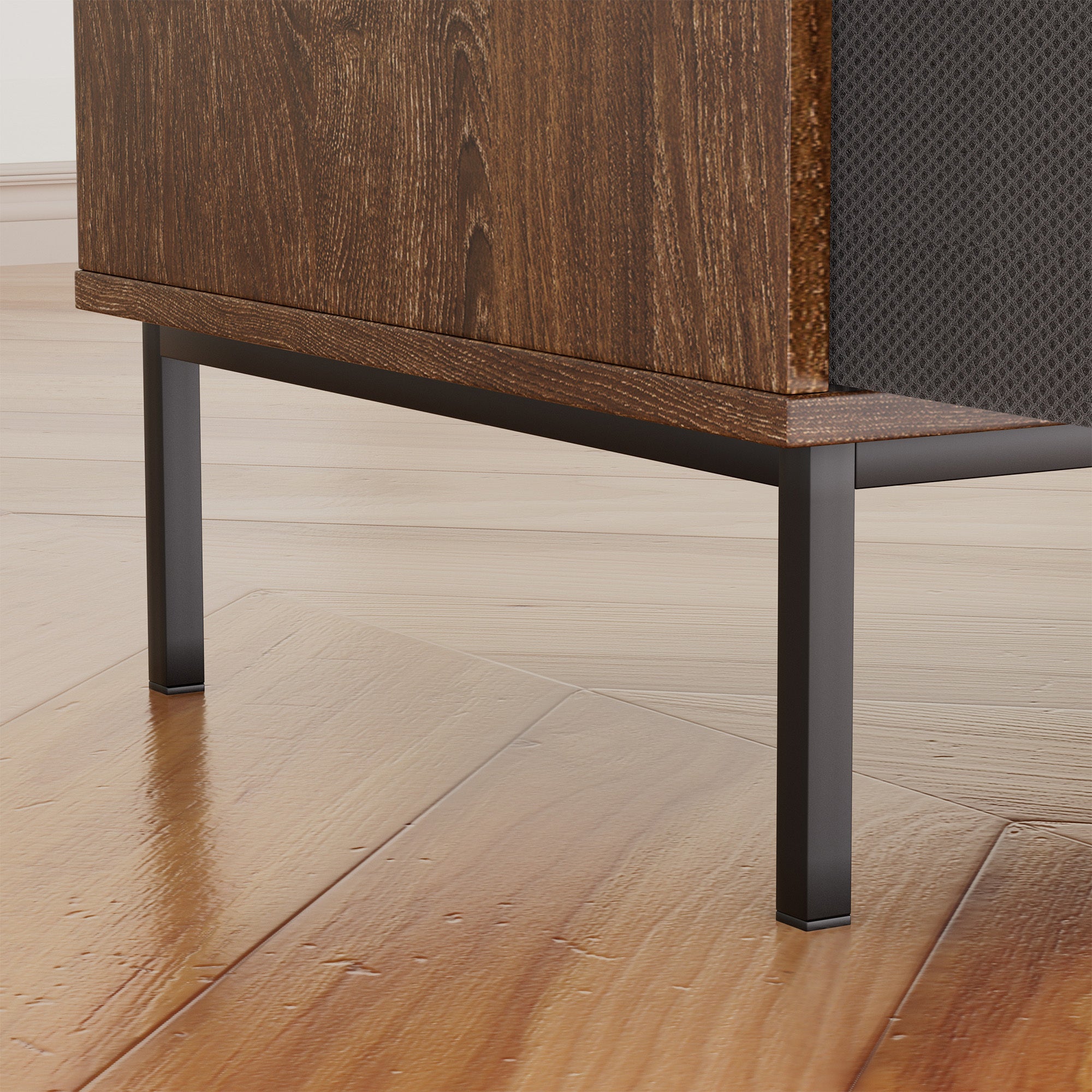 Record Player Stand with Adjustable Shelves, Holds 350+ Vinyls, Media Console with Speaker Shelf & 2 Drawers, 27.6' Turntable TV Stand for Living Room, Bedroom, Some Assembly Required Media Console