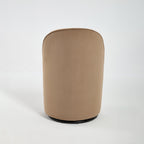 Set Of 1 Upholstered Kitchen & Dining Room Barrel Chair, Mid Century Modern Round Velvet Dining Chair, 360 Degree Swivel Comfy Armless Accent Makeup Vanity Side Chair for Bedroom Living Room