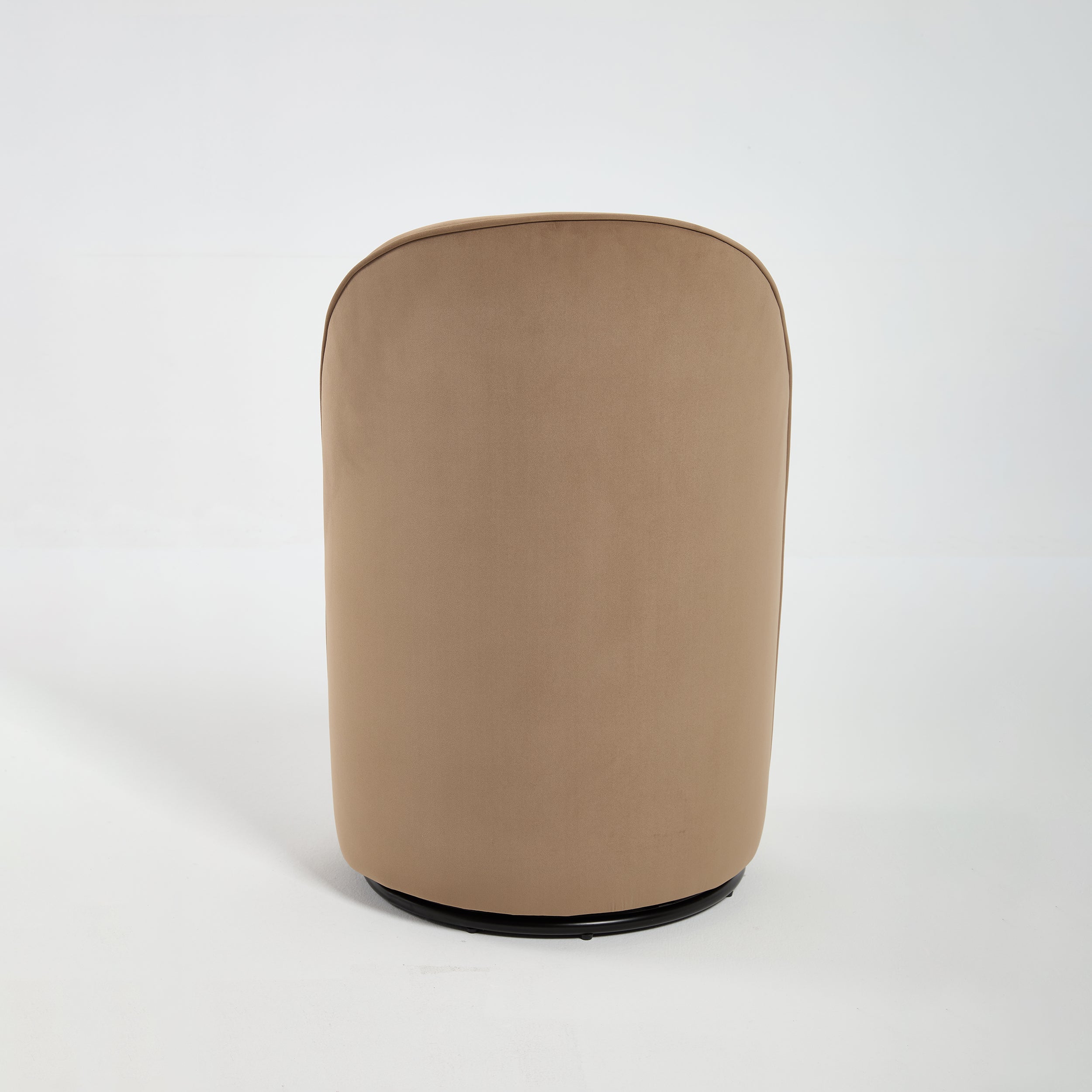 Set Of 1 Upholstered Kitchen & Dining Room Barrel Chair, Mid Century Modern Round Velvet Dining Chair, 360 Degree Swivel Comfy Armless Accent Makeup Vanity Side Chair for Bedroom Living Room