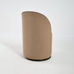 Set Of 1 Upholstered Kitchen & Dining Room Barrel Chair, Mid Century Modern Round Velvet Dining Chair, 360 Degree Swivel Comfy Armless Accent Makeup Vanity Side Chair for Bedroom Living Room