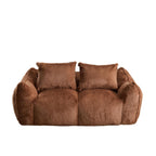 Giant Bean Bag Couch for Adults, Ultra Soft Fluffy Loveseat Bean Bag Sofa, Oversized Chase Lounge Chair Indoor for Living Room Bedroom, No Assembly Required Cozy Reading Chair with Pillows, Brown