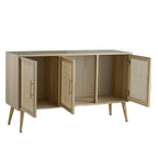 47.2x15.2x30.7" Brown Wooden Accent TV Cabinet with Three Doors - Groovy Boardz