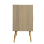 47.2x15.2x30.7" Brown Wooden Accent TV Cabinet with Three Doors - Groovy Boardz