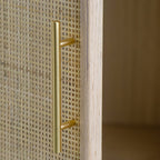 47.2x15.2x30.7" Brown Wooden Accent TV Cabinet with Three Doors - Groovy Boardz