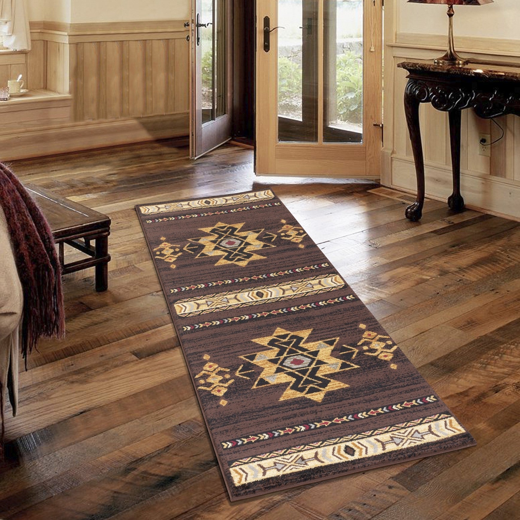 Tribes GC_YLS4005 Brown 7 ft. 10 in. x 10 ft. 3 in. Southwest Area Rug - Groovy Boardz